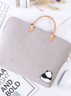 笔记本电脑包手提16寸高颜值小众适用于苹果MacBookpro13.3保护套灰色华为14联想15.6戴尔公文包