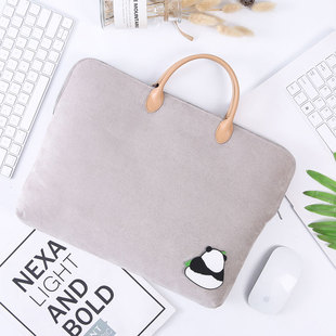 笔记本电脑包手提16寸高颜值小众适用于苹果MacBookpro13.3保护套灰色华为14联想15.6戴尔公文包