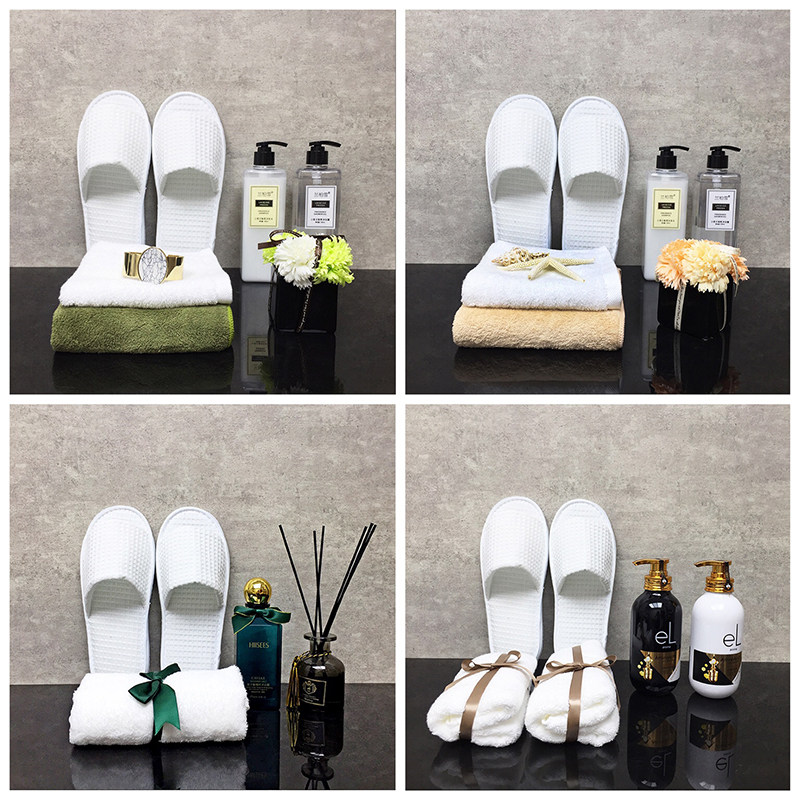 样板房卫生间浴室摆件沐浴用品毛巾拖鞋装饰道具酒店卫浴软装配饰