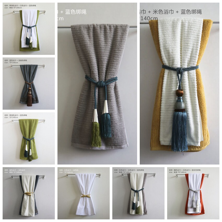 星韵样板房卫生间浴巾毛巾装饰陈列摆件卫浴卖场名宿浴室软装饰品