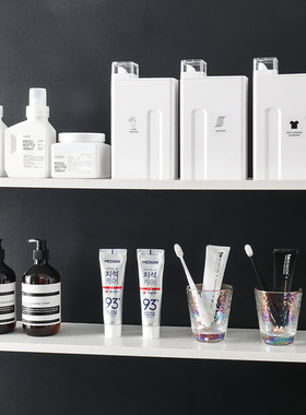 样板间卫生间浴室镜柜桌面阳台小摆件装饰品沐浴露分装瓶牙膏牙刷