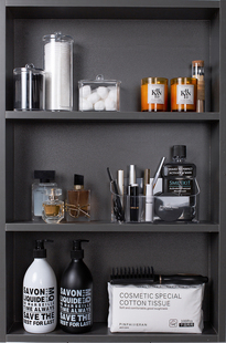 样板间卫生间卫浴柜镜柜软装饰品摆件蜡烛乳液瓶化妆品道具卸妆棉