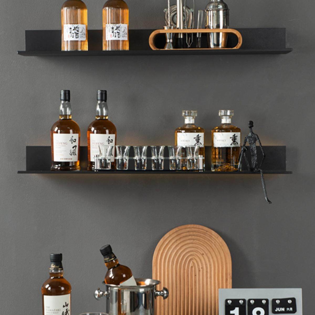 样板间酒柜装饰品摆件仿真洋酒假红酒道具酒杯冰桶餐边柜厨房软装