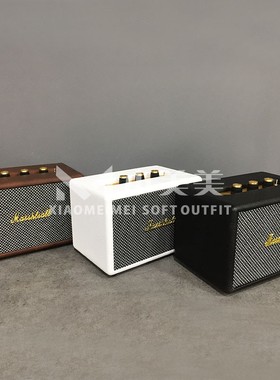 现代轻奢样板房书柜摆件仿真马歇尔音箱音响道具组合客厅软装饰品