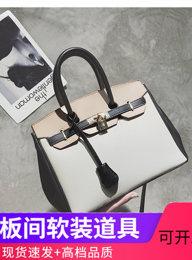 样板房衣帽间包包女装衣柜摆件橙色系手提包饰品全屋订制展厅摆设