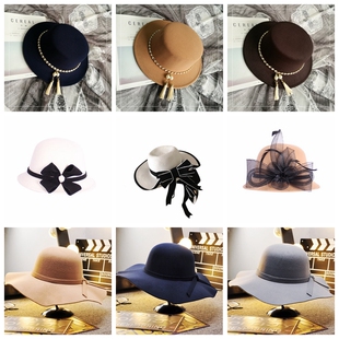 轻奢风帽子女样板房衣帽间帽子帽架道具梳妆台飘窗台饰品系列摆件