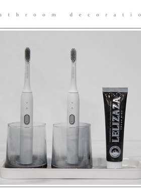 酒店样板房展厅浴室洗漱台牙刷杯组合卫生间软装饰品摆件