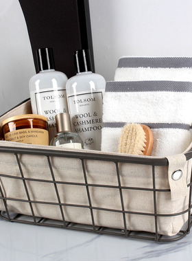 样板房卫生间软装洗衣液毛巾收纳筐套装卫浴室展厅摆件民宿阳台