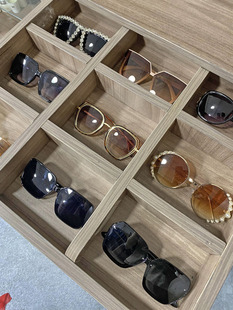 样板房梳妆台饰品摆件衣帽间摆设女士圆形墨镜太阳眼镜装 饰道具