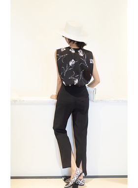 大象和长颈鹿 大牌版型立体中缝后开衩西裤百搭 207202