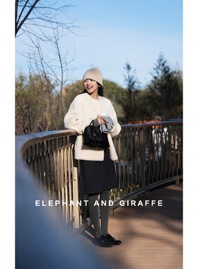 大象和长颈鹿 澳洲进口皮毛一体外套 丰厚绒感411115