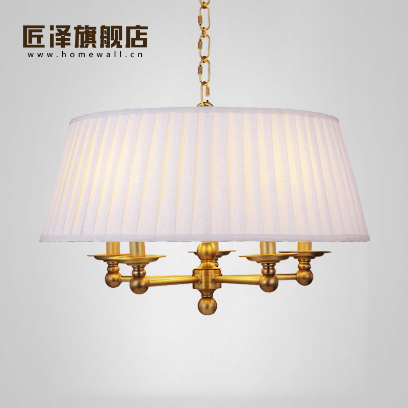 匠泽银色工艺美式卧室书房餐吊灯