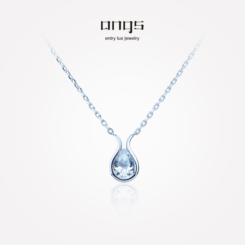 angs谙诗 雨滴925银项链女项坠闪耀银色时尚饰品送女朋友生日礼物|msdalam kategori Aksesori/Barang Kemas Fesyen, kalung - dari Buy2taobao.com untuk memberikan perkhidmatan ejen Taobao profesional membeli