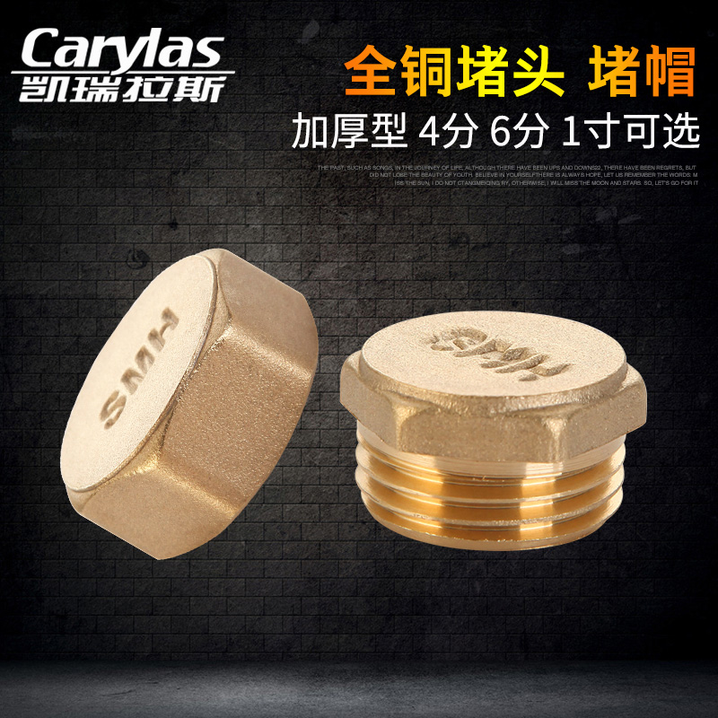 加厚全铜4分1寸外丝塞子