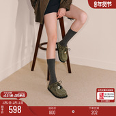 厚底增高包头拖凉拖鞋 思加图新款 复古一脚蹬勃肯鞋 女S1301CH5