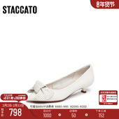 安卡拉蝴蝶奶油鞋 浅口鞋 通勤单鞋 思加图新款 女鞋 9ER83AQ5