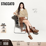 杨幂同款思加图编奏假日勃肯凉拖2025爆款女舒适外穿不累脚厚底