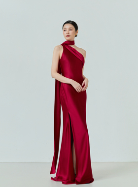 Nomeives显瘦新娘鱼尾礼服红【洁】高级简约宴会中式婚礼敬酒服