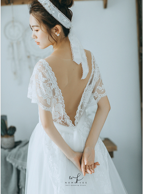 【小情歌】梦幻蕾丝超仙婚纱气质新娘出门纱户外旅拍轻婚纱显瘦