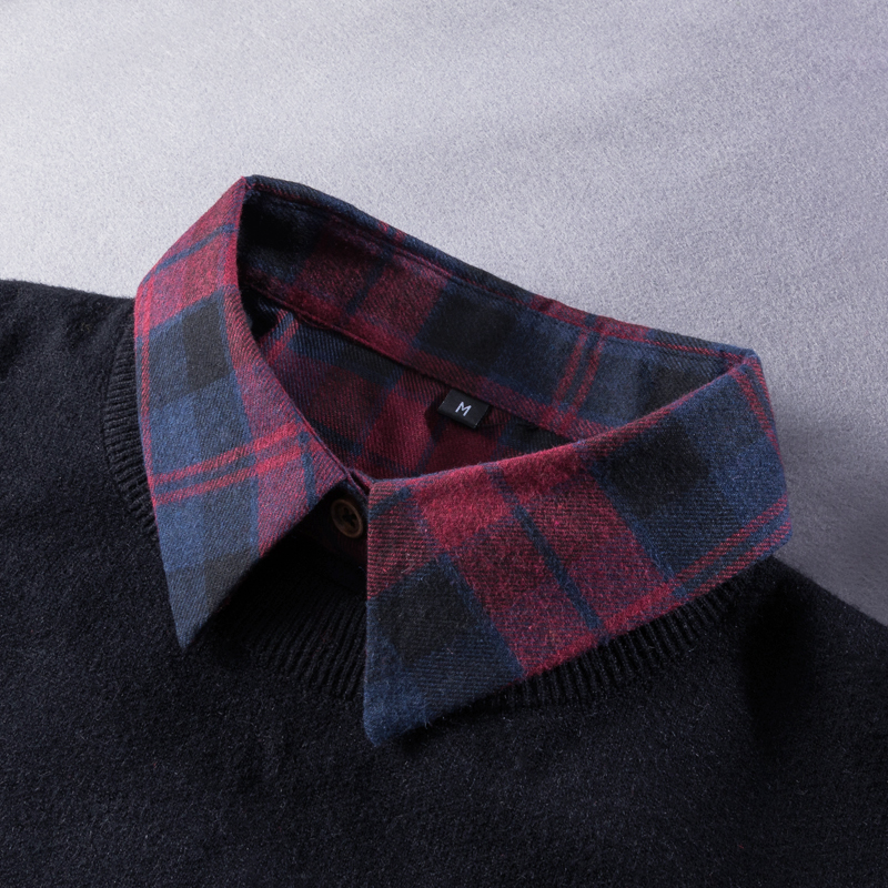 格子衬衫领假领子百搭假衣领