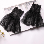 睫毛蕾丝假袖 袖 子毛衣大衣装 口韩版 超仙 套手套衬衫 饰假袖 百搭袖