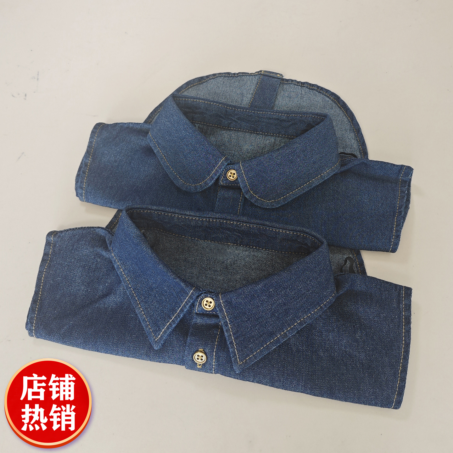 新款假领子女百搭春秋冬季复古牛仔装饰领尖圆衬衫领节约领衬衣领