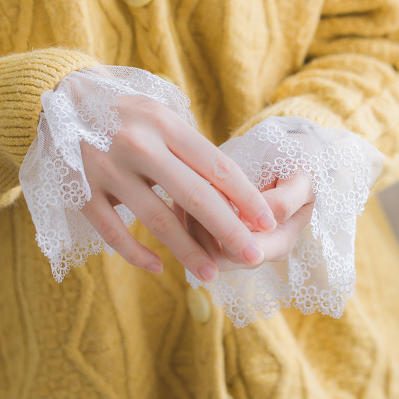 新品毛衣卫衣内搭花边白色假袖口