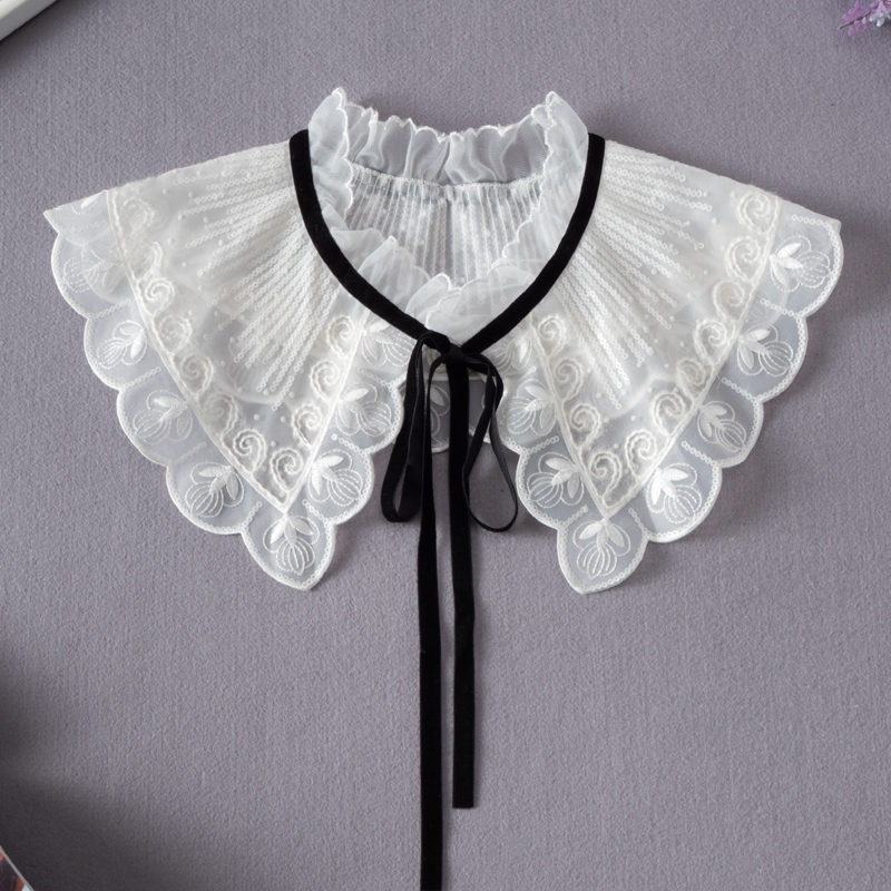 春夏配裙假領子木耳邊衣領