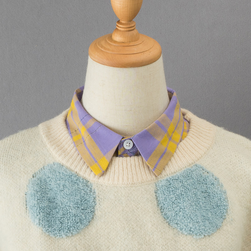 KOREAN VERSION FAKE COLLAR CHILDRENS VERSATILE SWEATER SWEATER SWEATSHIRT DECORATIVE COLLAR PLAID NEW FAKE SHIRT COLLAR AGE REDUCTION FAKE COLLAR