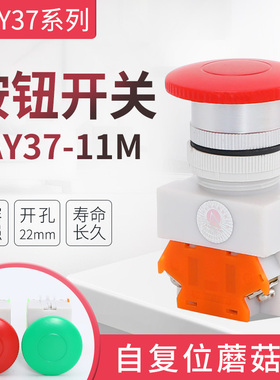 按钮开关LAY7-11M LAY37-11M Y090-11M二档三档自锁复位急停旋钮