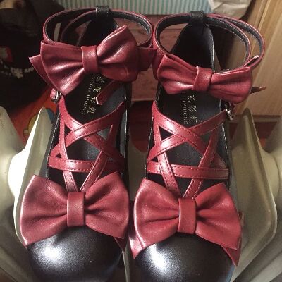日系洛丽塔Lolita蝴蝶结绑带软妹公主女单鞋