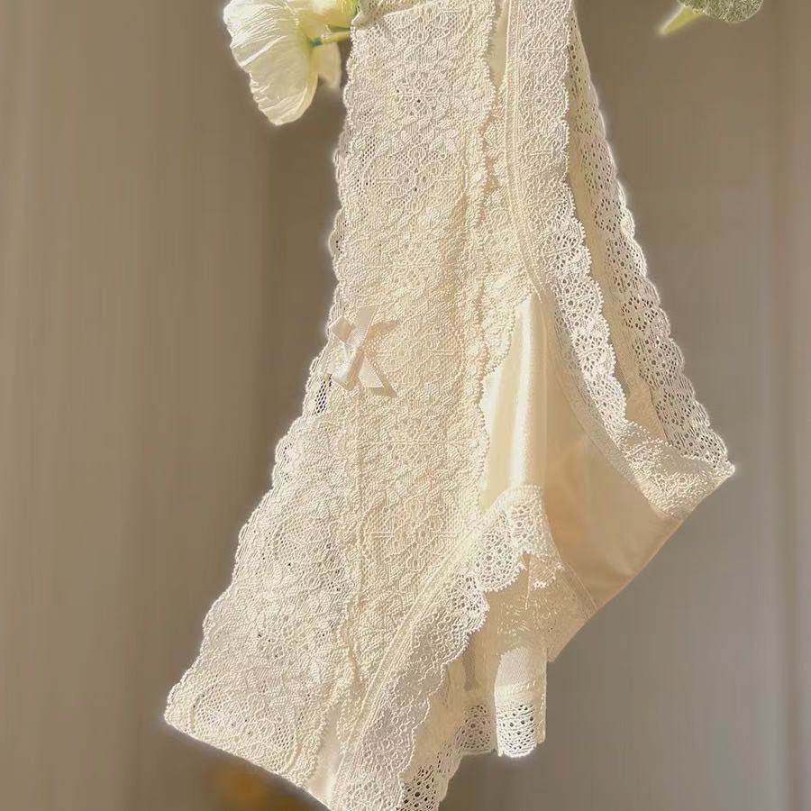 蕾丝纯欲缎面性感内裤法式纯棉裆高弹蕾丝边蝴蝶结女生三角裤,女士内衣/男士内衣/家居服,男三角内裤,淘宝优惠券,粉丝福利购,淘宝优惠卷