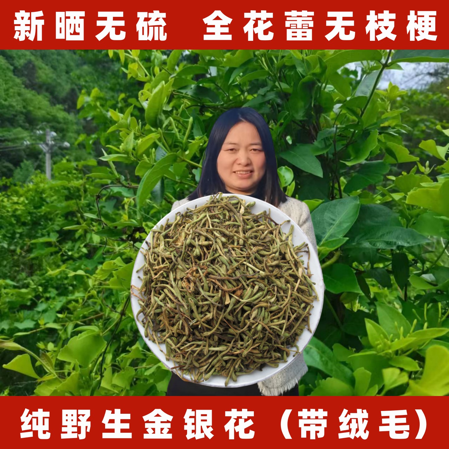 金银花中药材干金银花洗澡婴儿泡澡金银花干花泡水喝野生金银花茶
