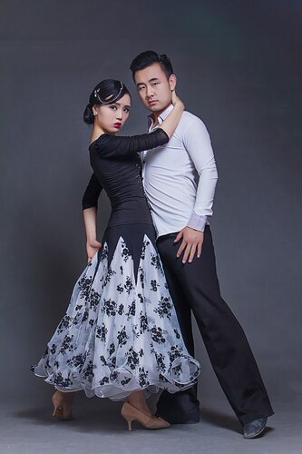 摩登半身新款裙子演出服国标舞