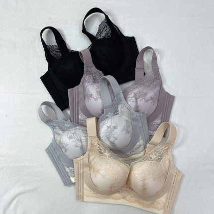 8035环保棉内衣女无钢圈中厚B杯聚拢上托调整型高侧收副乳文胸罩