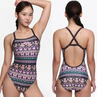 2025新款 arena阿瑞娜针织小熊专业竞速抗氯高端训练连体泳衣