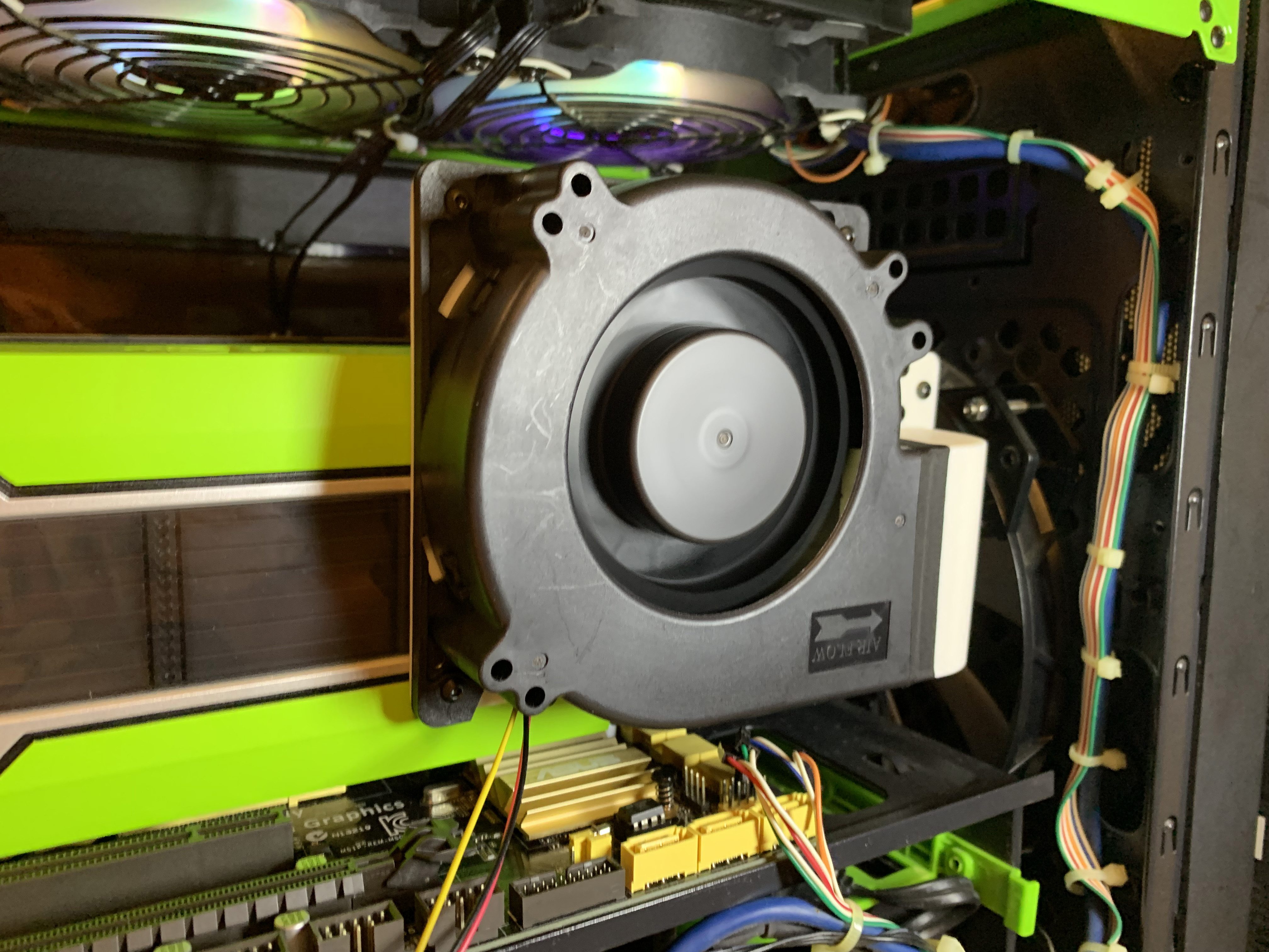 NVIDIA Tesla P40 P100 M40 显卡改装全套主动散热风扇组件12CM