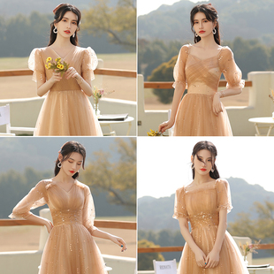 姐妹团显瘦晚礼服学生演出毕业裙仙气质 长款 伴娘服女2025新款 夏季