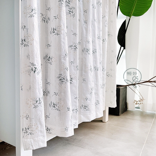 免打孔粘贴轨道清新棉布柜帘门帘百搭遮丑帘隔断帘洗衣机帘定制