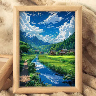 故乡的原风景桌面摆件相框居家装饰礼物中国风客厅卧室轻奢画框潮