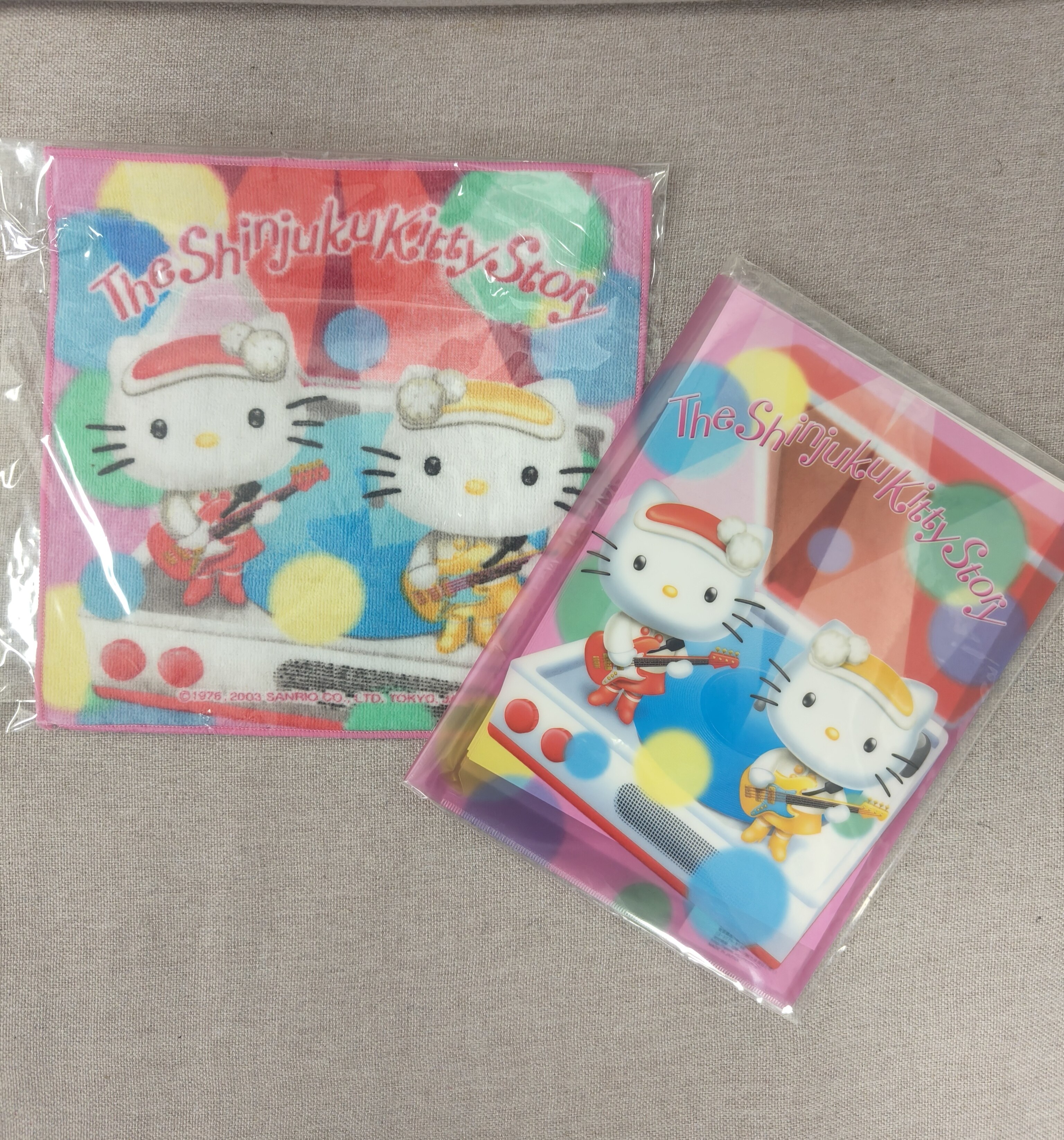 Hellokitty中古稀有绝版舞台姐妹2002年信封信纸套装毛巾全新未拆