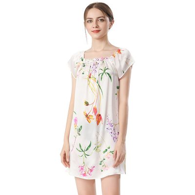 法莱舒卡桑蚕丝大码宽松睡裙