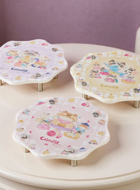 【赠送20克冻干】卡露米吸水速干硬硅藻泥水碗架猫狗通用