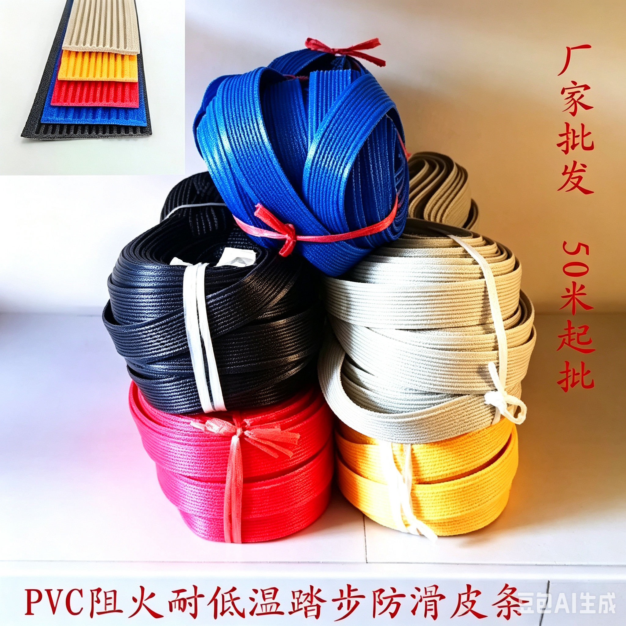 PVC橡胶耐磨皮条防护条配套铝合金防滑条专用楼梯踏步胶条护角条