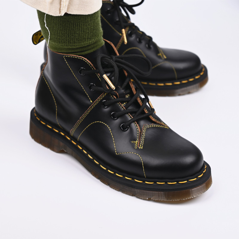 马丁靴高帮工装猴子鞋真皮短靴