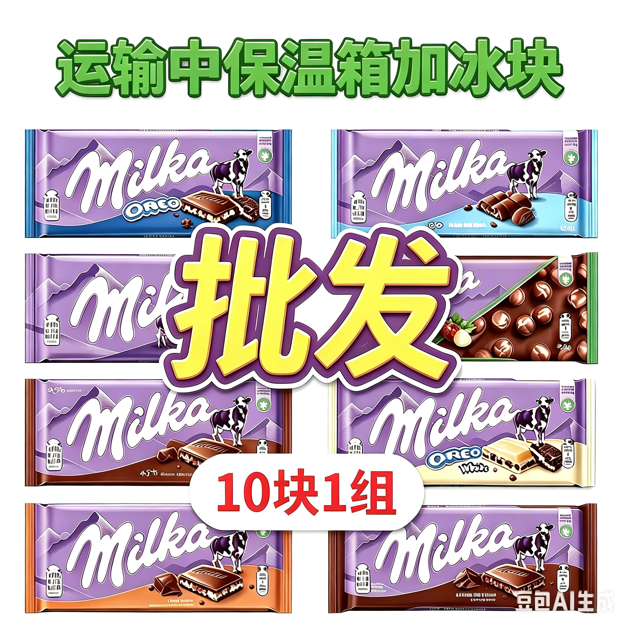 10块）德国进口妙卡巧克力草莓味榛子味黑气泡奥利奥三明治饼干