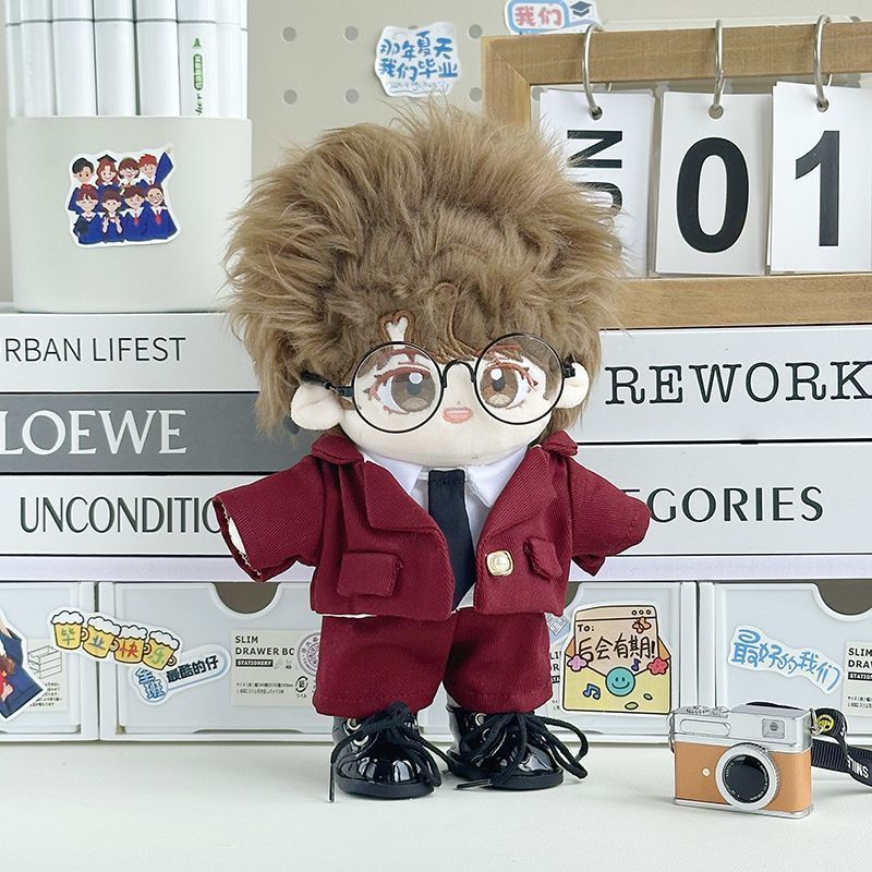 原创20cm棉花娃娃衣服娃衣男友西服西装衬衫套装玩偶公仔酷帅换装