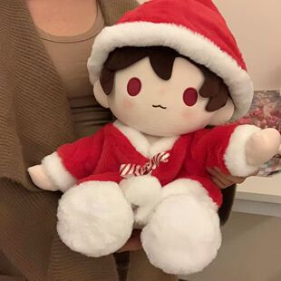 新年喜庆娃衣星星兜斗篷红色动漫卡哇伊娃娃圣诞娃衣40cm过年战衣