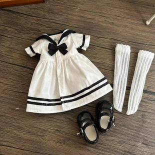 bjd6分娃衣连衣裙水手服学院风休闲30cm娃娃衣服公主换装配件包邮