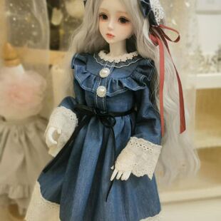 原创BJD四分娃衣大四胖四普四可穿百搭日常牛仔4分裙御姐公主风